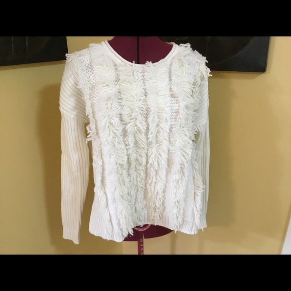 1. State Tops - 1.State Fringe Sweater NWT